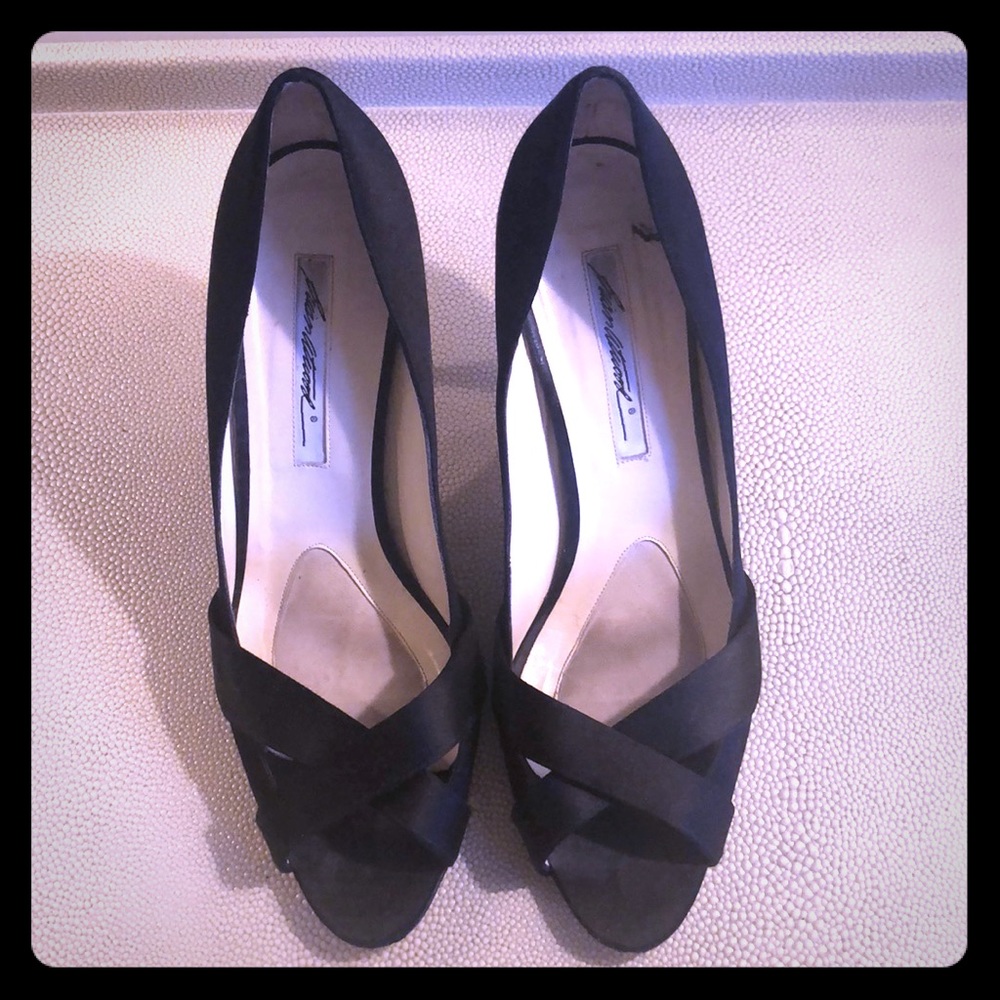 Brian Atwood satin black heel